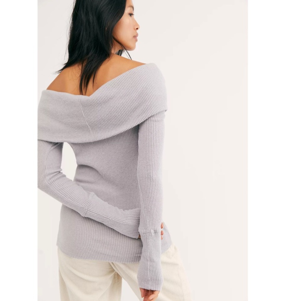 FREE PEOPLE Snowbunny Long Sleeve NWT Sz M Grey - Picture 7 of 16